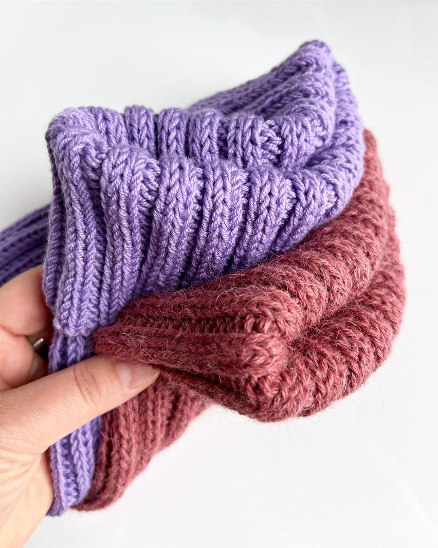 HELLI – ręcznie robiona czapka z wełny merino 14 Fioletowy