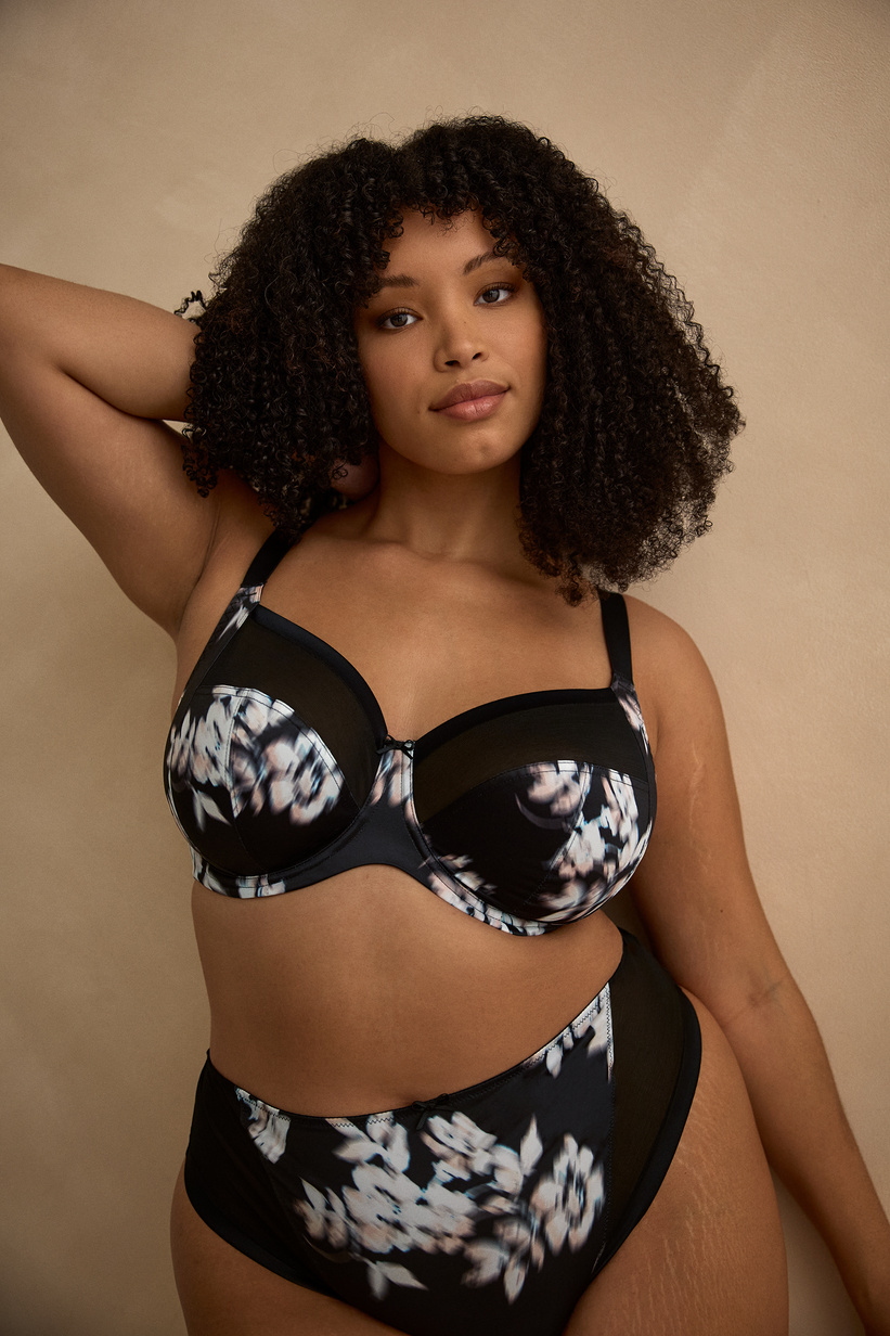 Biustonosz Sculptresse by Panache BLISS 10685B Full Cup Bra Black Floral