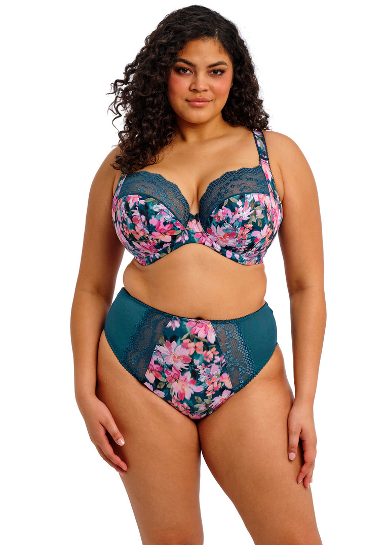 Biustonosz Elomi LUCIE EL4490TOL Uw Plunge Bra - Stretch Teal Floral