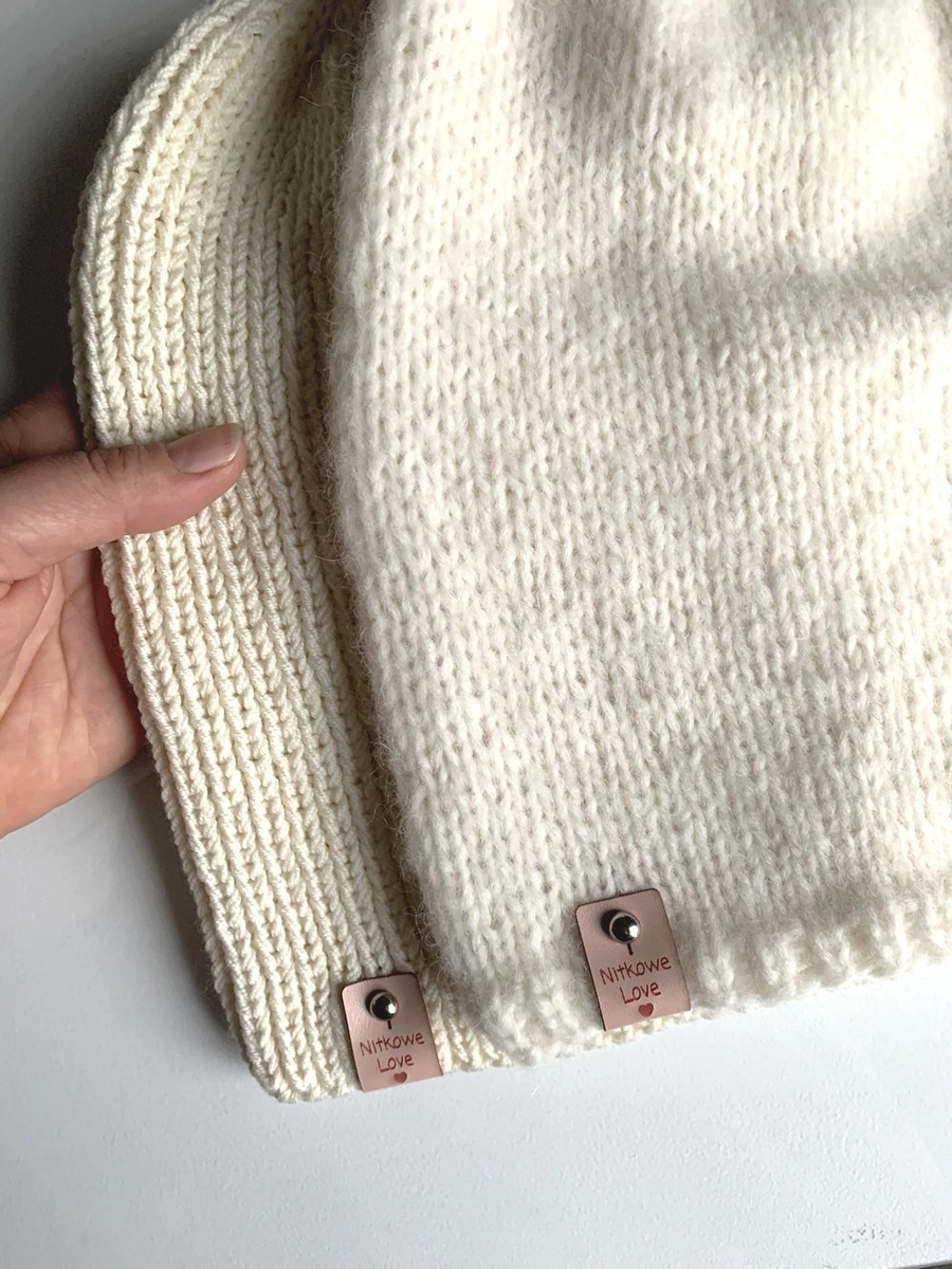 Ręcznie robiona czapka CHMURKA Alpaka 01 Ecru