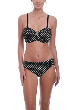 KOMPLET - Strój kąpielowy dwuczęściowy Fantasie Swim SANTA MONICA Black & White - wybierz fasony i rozmiary (30F, 30FF, 36DD)
