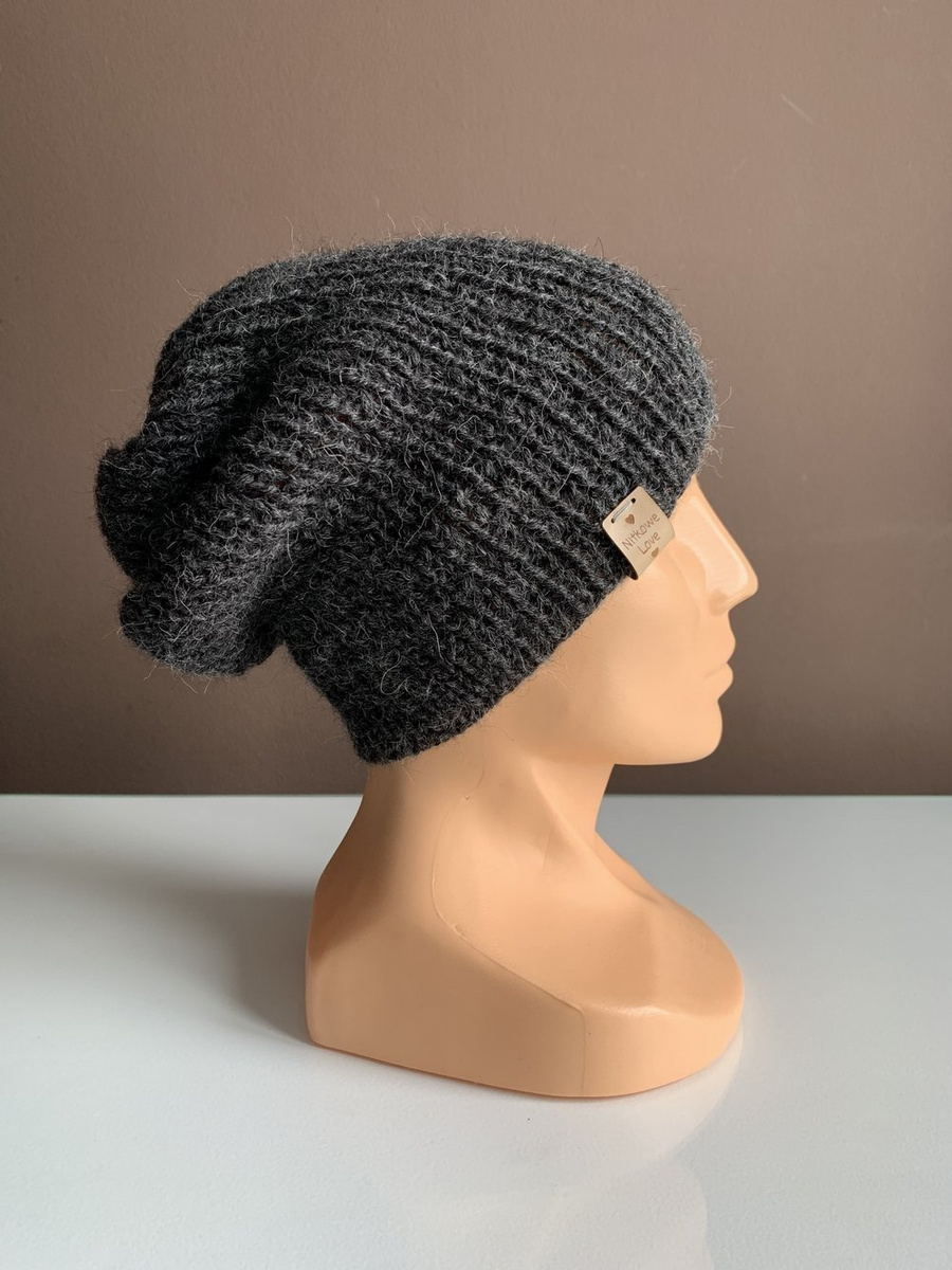 KIARA Beanie 100% Alpaca 0506 Dark Grey