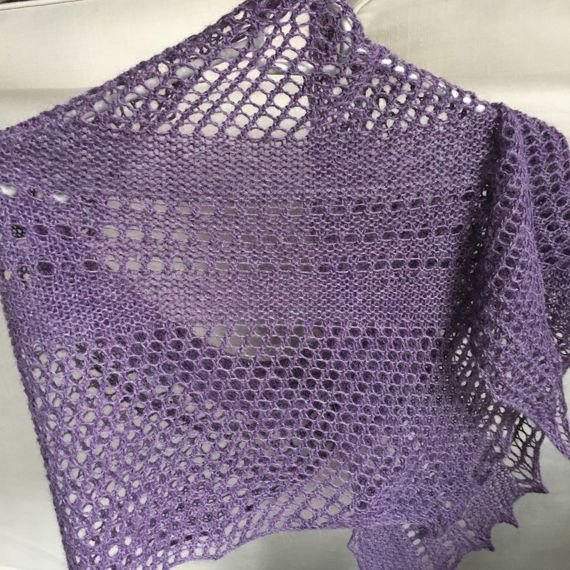 Chusta wykonana ręcznie 100% Alpaka Ametyst