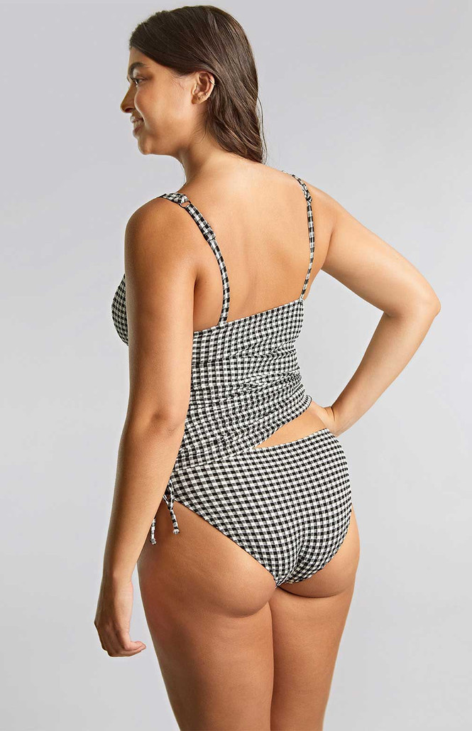 Figi kąpielowe Panache Swim BLACK GINGHAM SW1726D Classic Bikini Bottoms Black Gingham