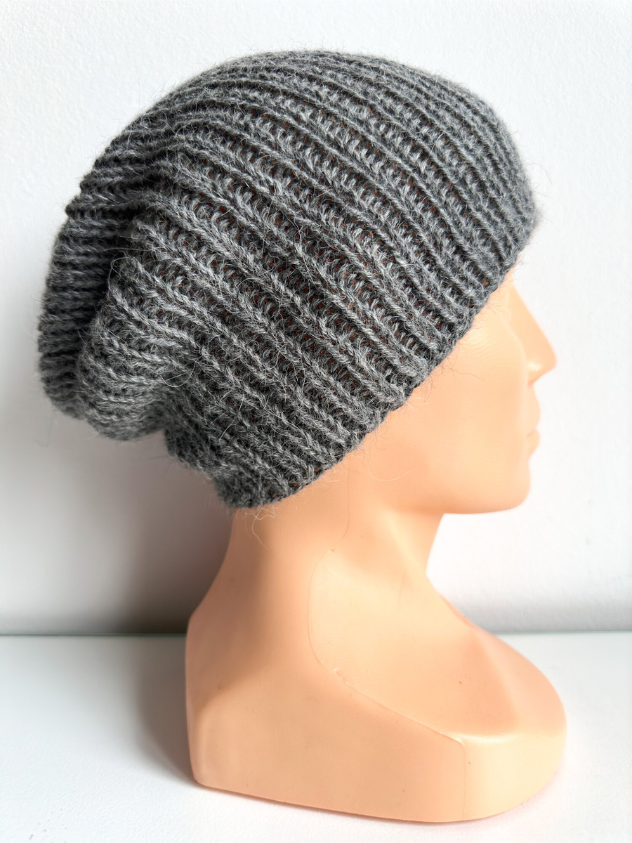 KIARA Beanie 100% Alpaca 517 Medium Grey