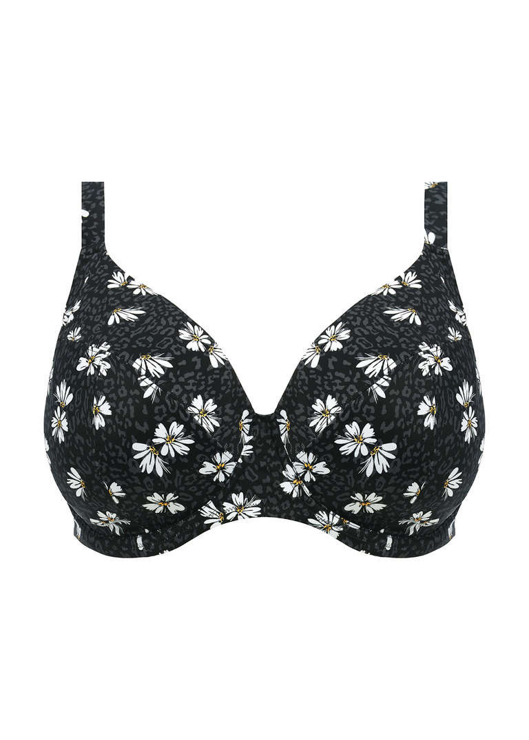 Biustonosz kąpielowy Elomi Swim PLAIN SAILING ES7274BDY Uw Plunge Bikini Top Black Daisy