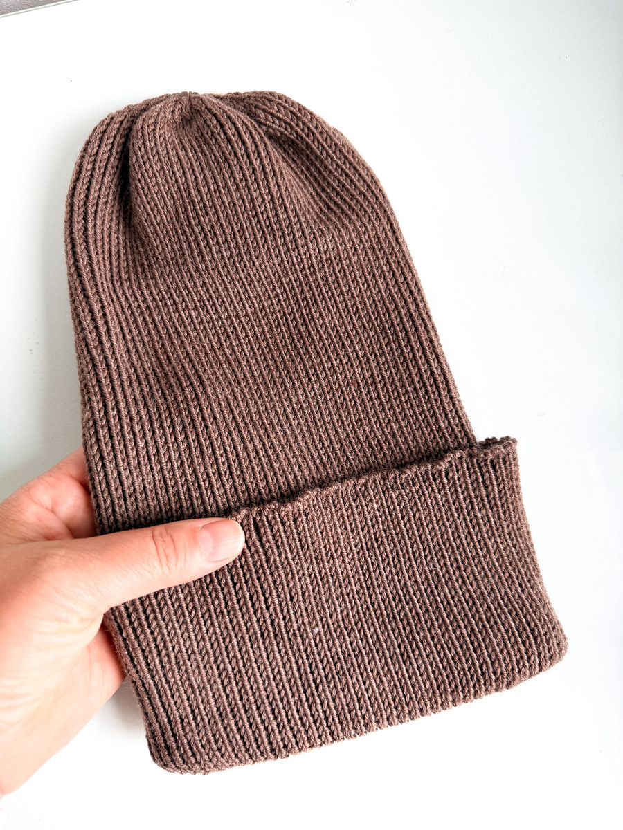 Beanie czapka z wełny merino VARELLA 100% Baby Merino 62 średni brąz
