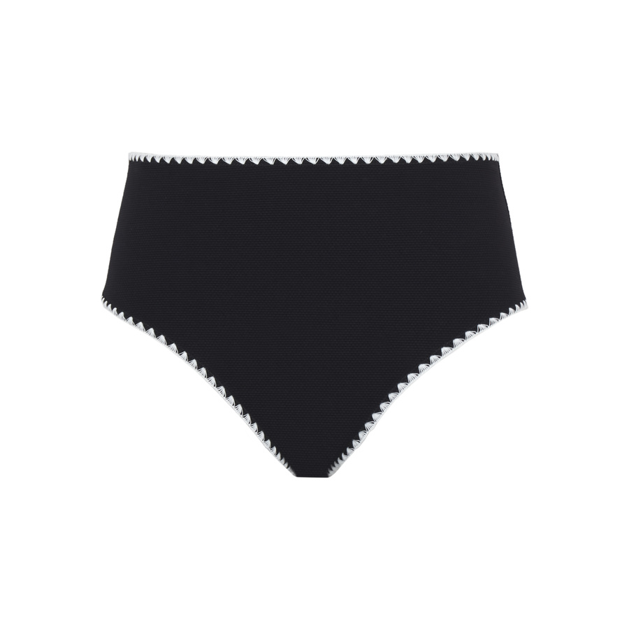 Wysokie majtki kąpielowe Panache Swim AURORA SW2035E High Waist Bikini Bottoms Aurora Black/White