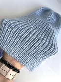 Handmade women's hat AUREA 100% Baby Merino plus mohair and silk 43/08 Light Teal