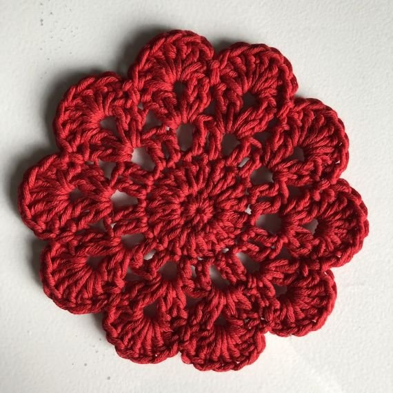 Urocze podkładki z bawełny - komplet 6 sztuk Czerwony