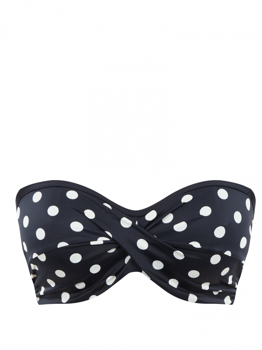 Biustonosz kąpielowy Panache Swim ANYA RIVA SPOT SW1453 Bandeau Bikini Navy/Vanilla