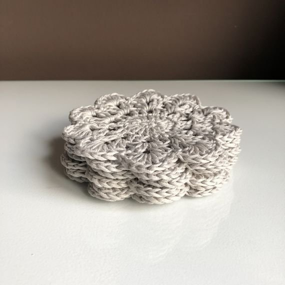 Urocze podkładki z bawełny - komplet 6 sztuk Jasno Szary