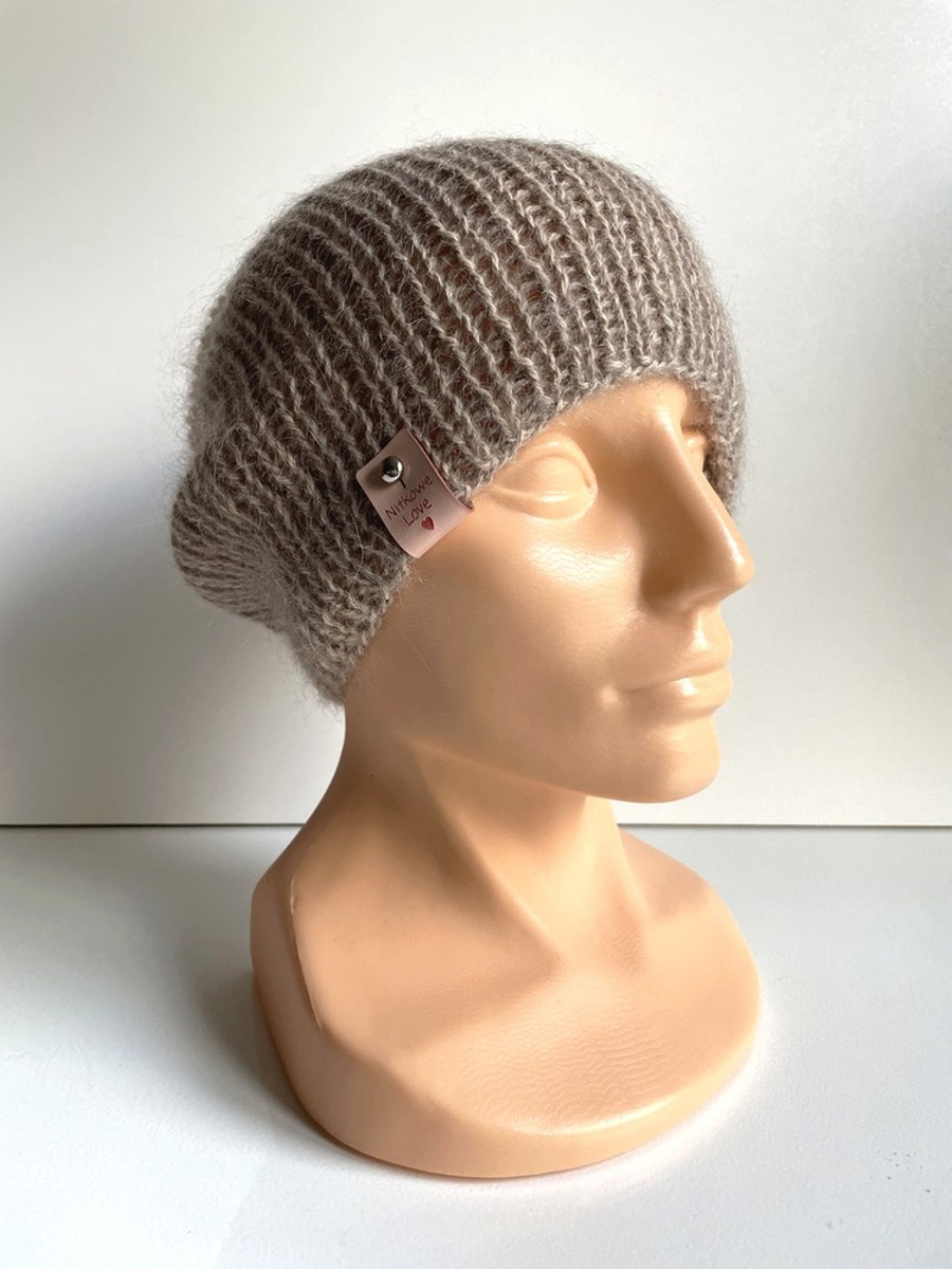 Ręcznie robiona Czapka MARI 100% Alpaka plus nitka moher z jedwabiem 2020/20 beż 
