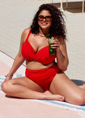 Biustonosz kąpielowy Elomi PLAIN SAILING ES7285LAA Uw Plunge Bikini Top Lava