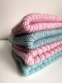 Ręcznie robiona czapka beanie AUREA 100% Baby Merino plus moher i jedwab 43/58 Jasny morski