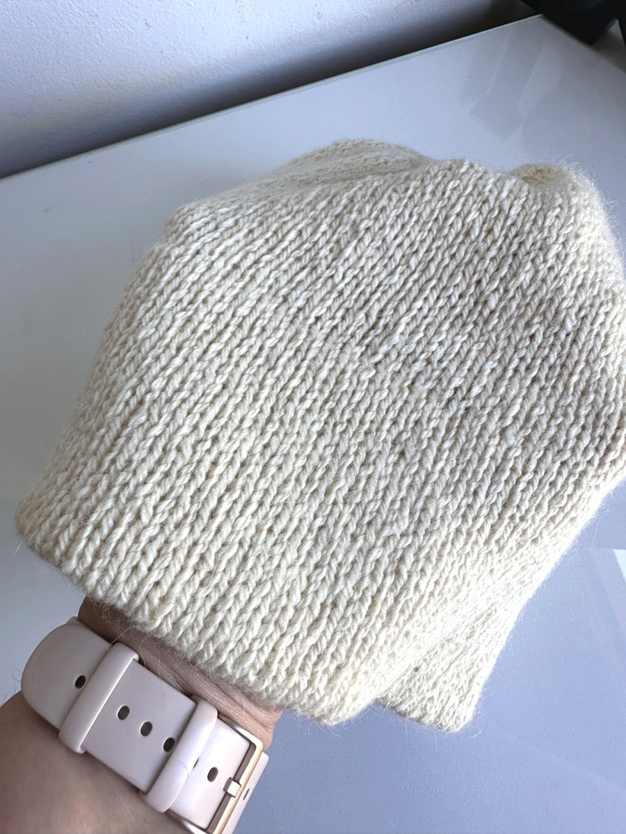 Ręcznie robiona Czapka hand made Tweed RONIA 01 Ecru