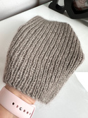 Handmade women's hat AUREA 100% Baby Merino plus mohair and silk 57/12 Grey-Brown