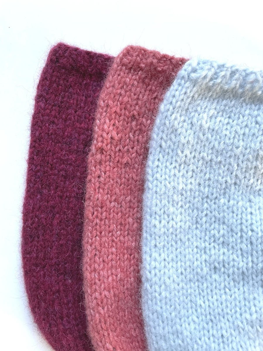 Ciepła czapka ręcznie robiona CHMURKA Alpaka 18 Poranna Mgła