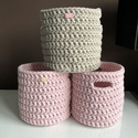 Kosz ze sznurka bawełnianego jasny różowy 300 20x20 cm