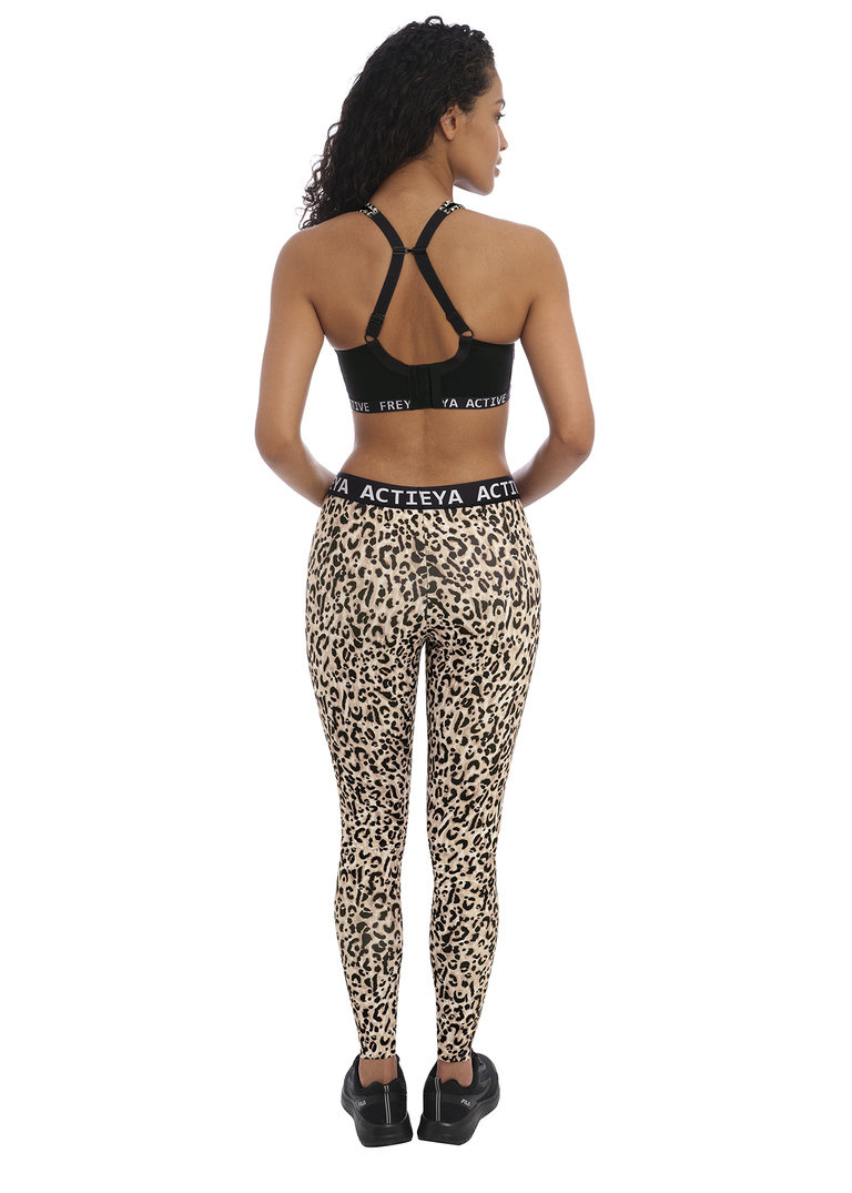 Bezfiszbinowy biustonosz sportowy Freya Active DYNAMIC AC4014PUK Non Wired Sports Bra Pure Leopard Black