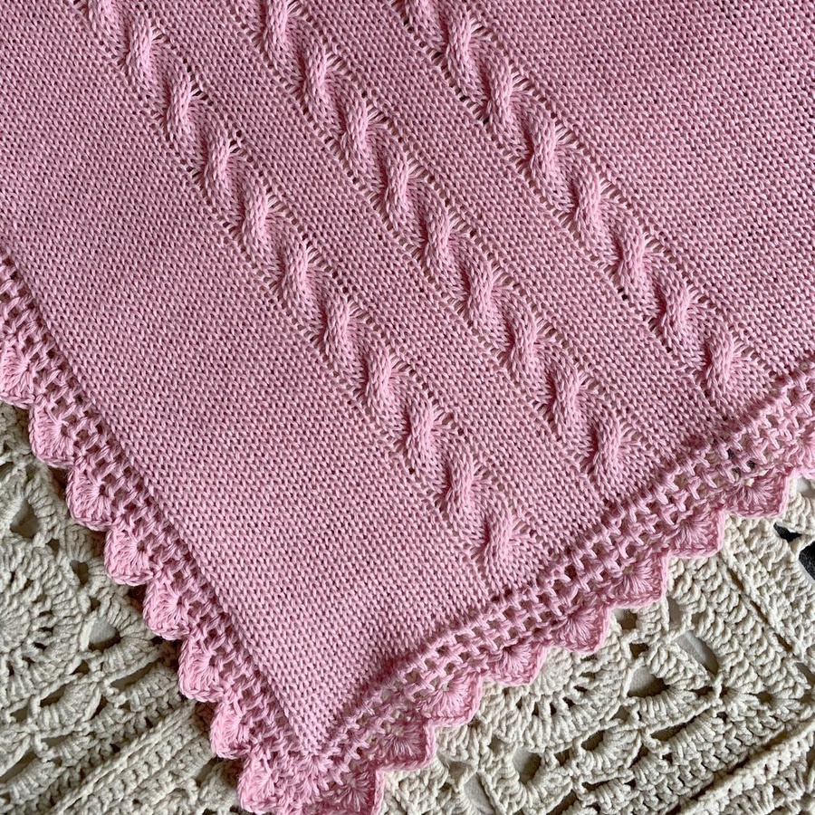 Wykonany ręcznie kocyk dziecięcy 80x80 cm