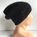 Handmade women's hat AUREA 100% Baby Merino plus mohair and silk 21/02 Black