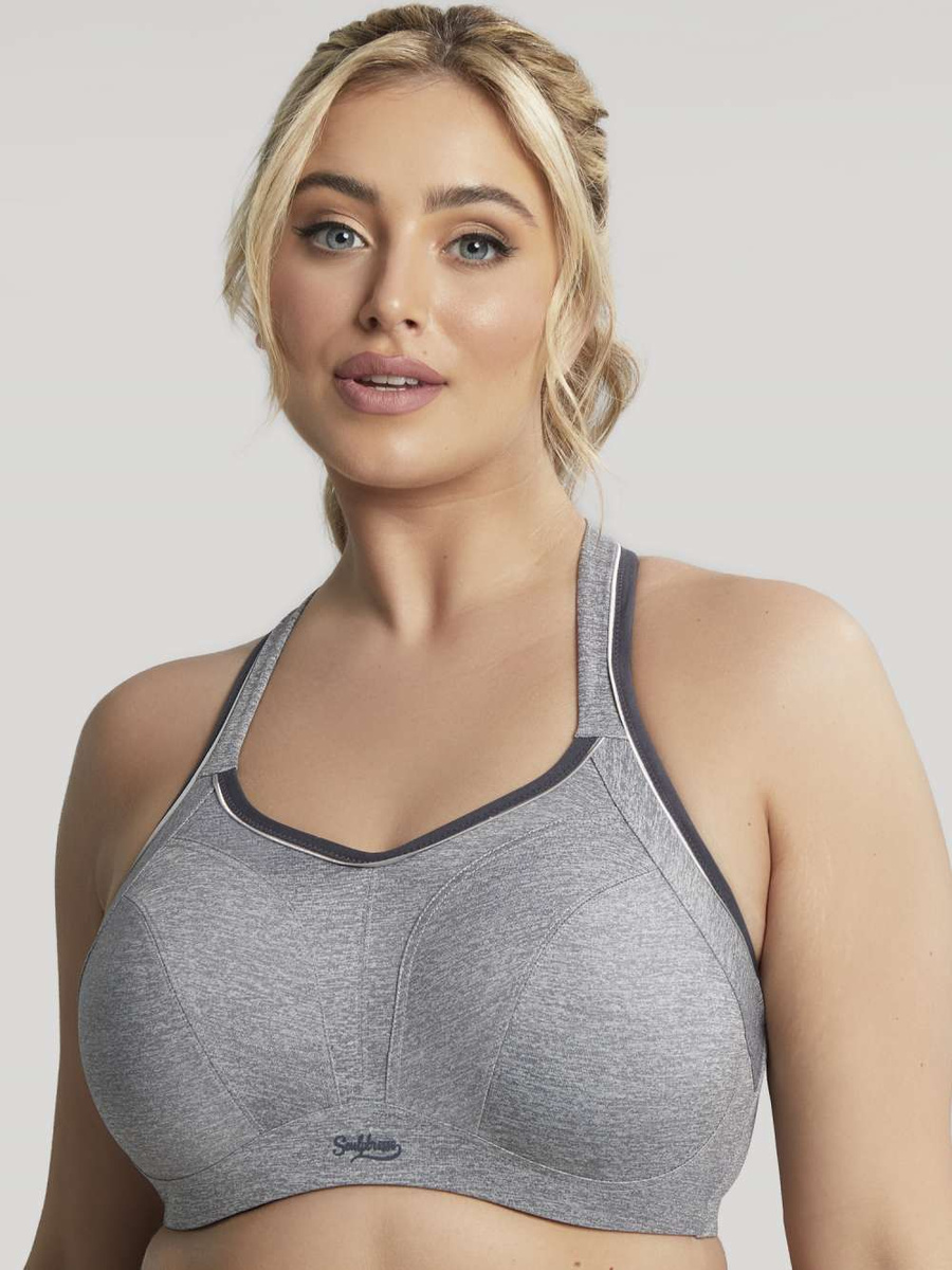Biustonosz sportowy z fiszbiną i miękką miseczką Sculptresse Panache Sport ACTIVATE 9441 Sports Balconnet Charcoal Marl