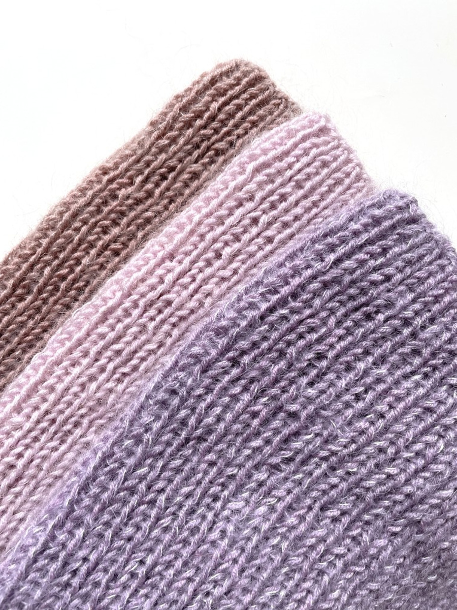 Handmade women's hat AUREA 100% Baby Merino plus mohair and silk 39/09 Purple Orchid