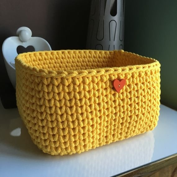 Koszyk ze sznurka bawełnianego czarny dno 20x20, wysokość 15 cm