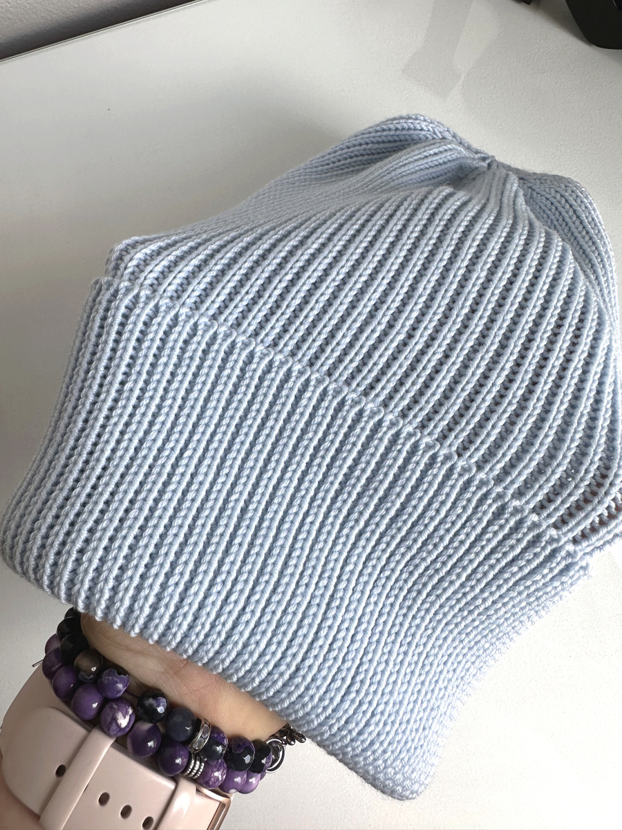 VARELLA Turn-Up Merino Wool Beanie 53 Rosa Handmade