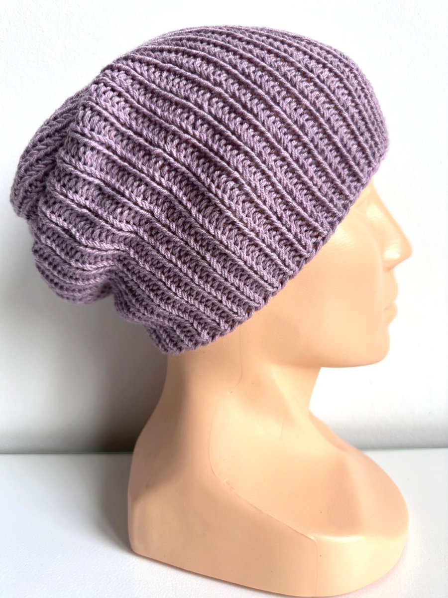 Czapka wełniana NANA 100% Baby Merino 39 Fioletowa Orchidea