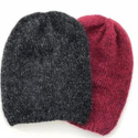 Ciepła czapka ręcznie robiona CHMURKA Alpaka 06 Antracyt