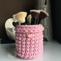 Ręcznie robiony Koszyk ze sznurka bawełnianego różowy 300 10x12 cm