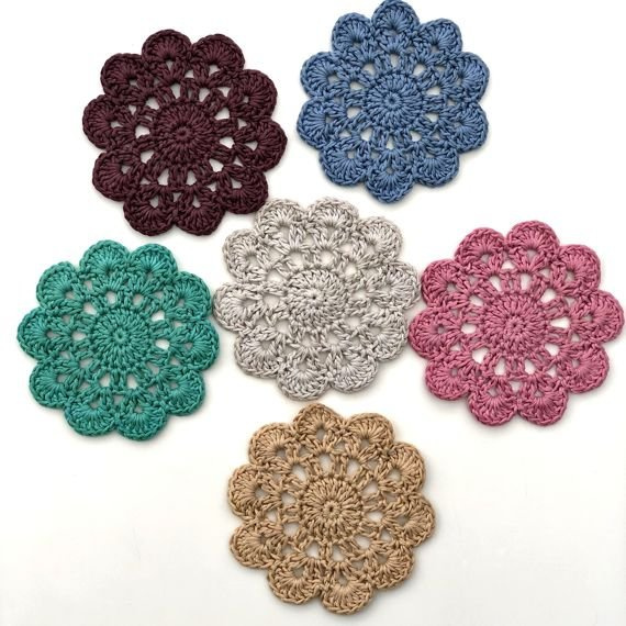 Urocze podkładki z bawełny - komplet 6 sztuk Róż pudrowy