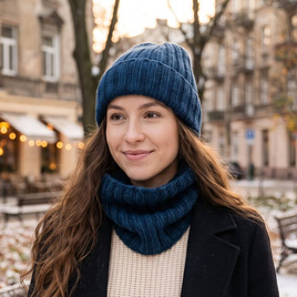 Wywijana czapka kaszmirowa 100% MARLA 526 Romeo