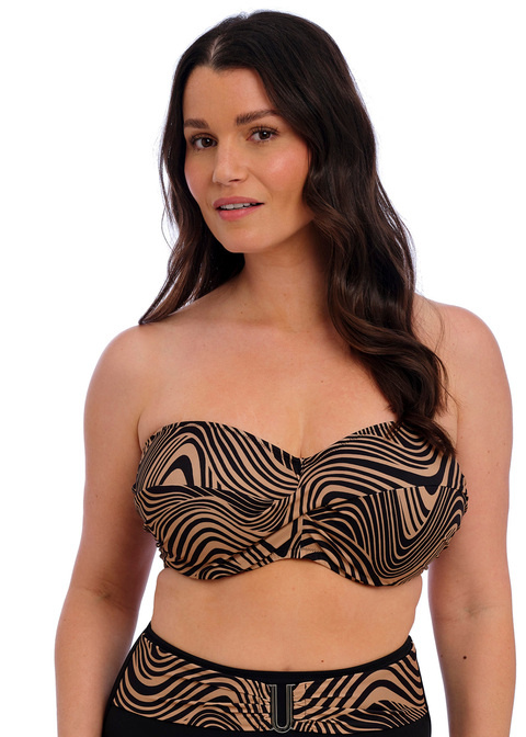Biustonosz kąpielowy Fantasie Swim PEMBA ISLAND FS505409MOA Uw Twist Bandeau Bikini Top Mocha