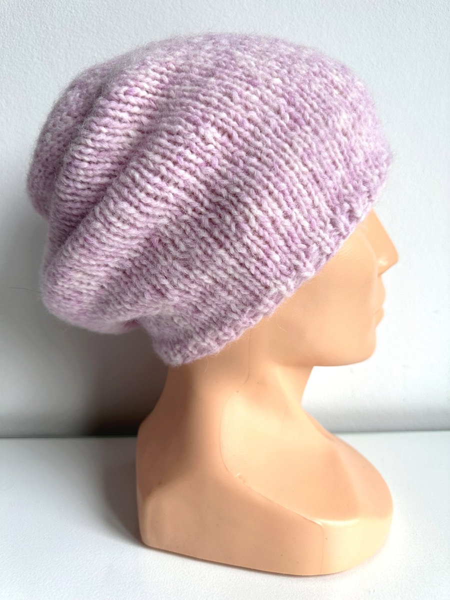 Ciepła czapka ręcznie robiona CHMURKA Alpaka 08 Jasny Róż