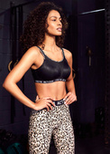 Bezfiszbinowy biustonosz sportowy Freya Active DYNAMIC AC4014PUK Non Wired Sports Bra Pure Leopard Black