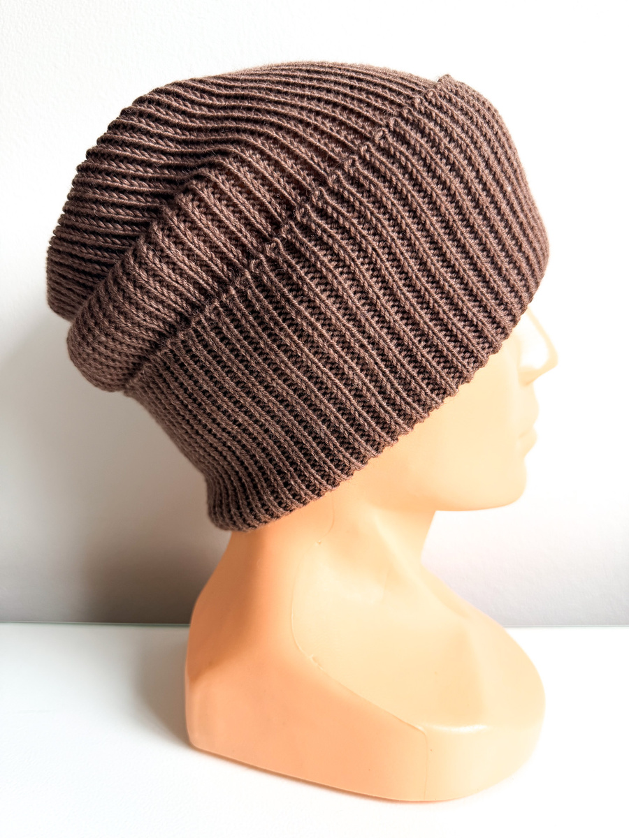 Beanie czapka z wełny merino VARELLA 100% Baby Merino 62 średni brąz