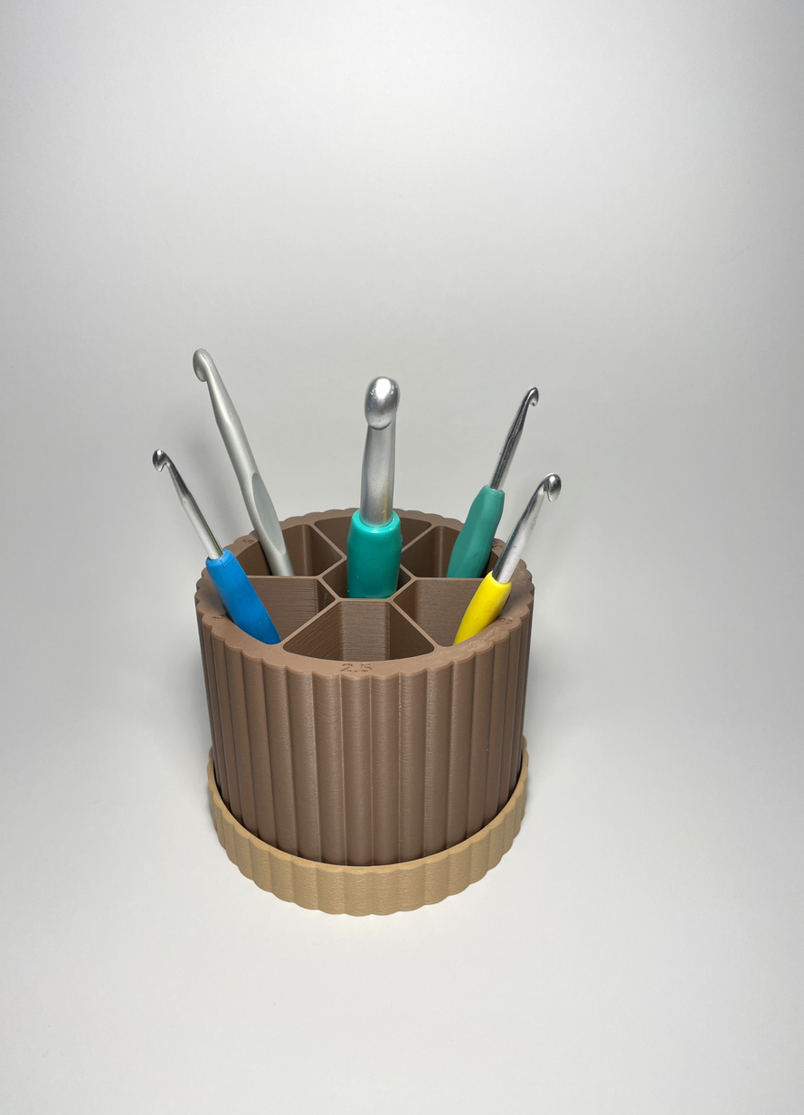 Spin & Sort Dreh-Organizer für Häkelnadeln, Stifte, Pinsel –Schokolade Milchkaffee