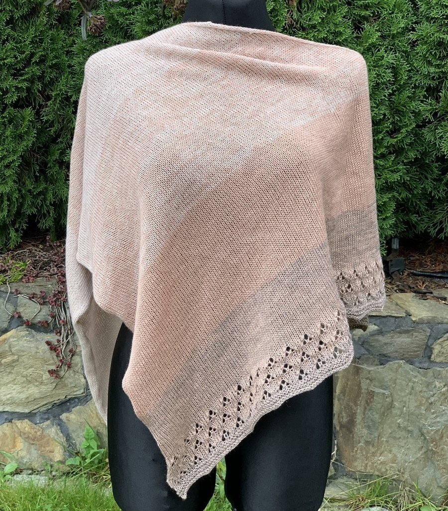 Chusta asymetryczna z bawełny Melanż Niebieski