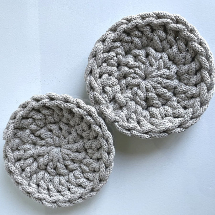 Podkładka pod kubek ze sznurka bawełnianego 11 cm beż