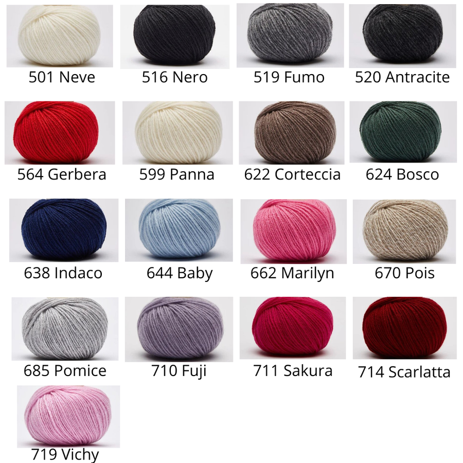 Chusta gładka, symetryczna, 100% Kaszmir MAREN 516 Nero