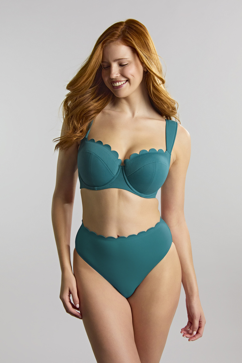 Figi kąpielowe Panache Swim SPIRIT SW1825 High Waist Bikini Bottoms Teal Blue