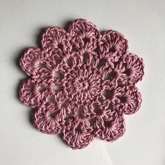 Urocze podkładki z bawełny - komplet 6 sztuk Róż pudrowy