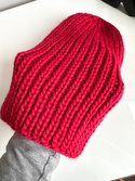 JANKA Women's Chunky Yarn Beanie 08 Scarlet Red Nitkowe Love