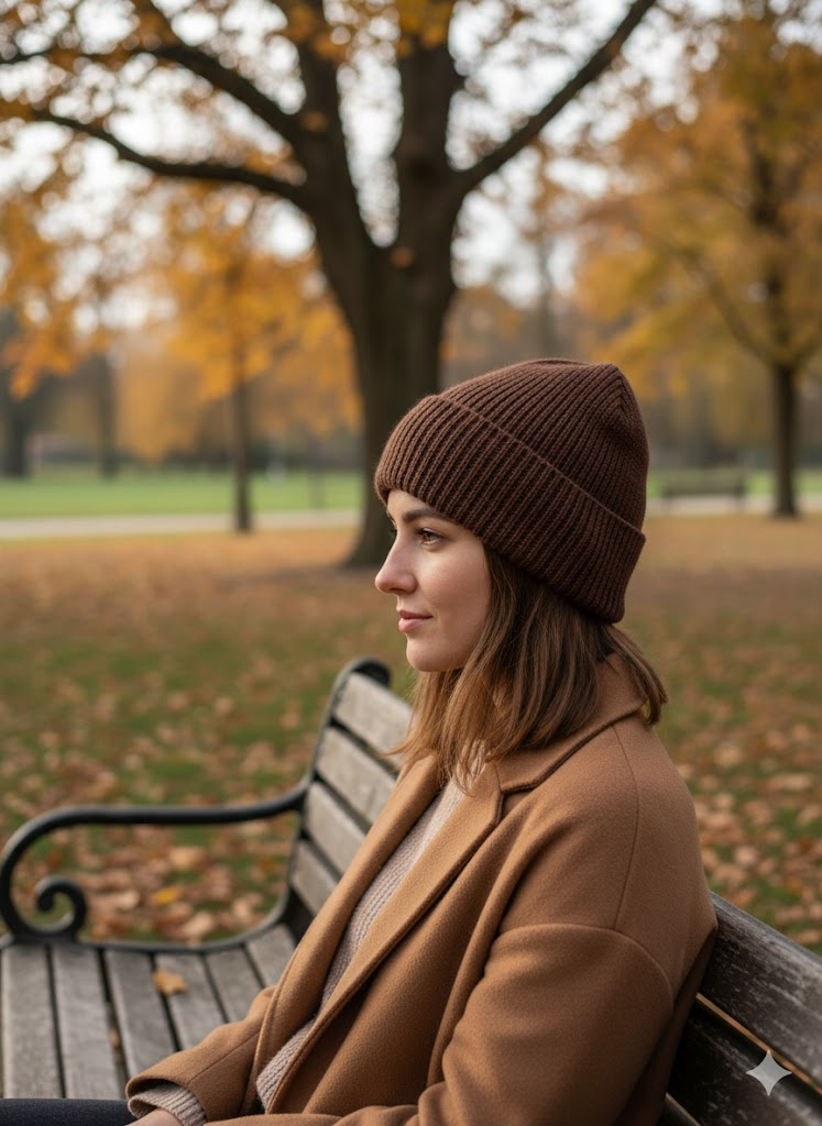 HELEN Beanie 100% Alpaca 9041 Copper Brown