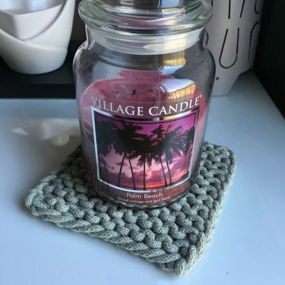 Sweterek, ocieplacz na świecę niebieski