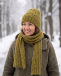 Ręcznie robiona Czapka wywijana MARGARET 100% Alpaka + nitka moher i jedwab 7233/67 Oliwka