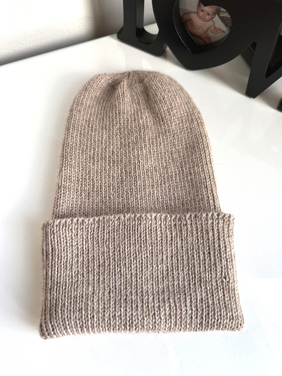 Czapka wywijana HELEN 100% Alpaka 2020 Jasny Nugat